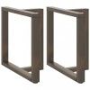 VidaXL Picioare de masă &icirc;n formă de T, 2 buc., negru, 80x35x(72-73) cm, oțel