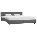 Cumpara ieftin Cadru de pat cu LED, gri, 180 x 200 cm, piele artificiala
