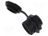 Conector circular soclu tată 8 pini 5A 250V IP67 drept LUTRONIC