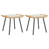 Set 2 Scaune Gradina vidaXL Maro Ratan Sintetic cu Perna 50x40x45cm, Exterior, Rezistent UV, Max 110kg