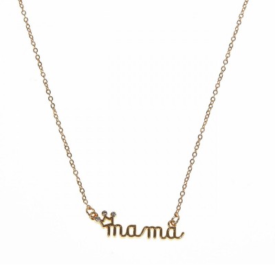Colier Language of Jewels Mama cu Coroană, Lant Culoare Aurie Pentru Femei foto