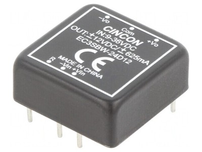 Convertor DC/DC 15W 9-36V la 12V/-12V THT EC3SBW-24D12 foto