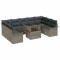 vidaXL Set de canapele pentru grădină 10 pcs Gri 100 x 55 x 73 cm 3357082