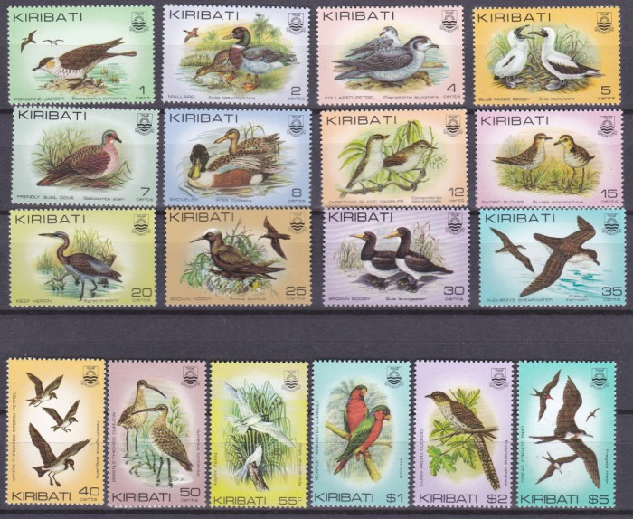 DB1 Fauna Pasari Kiribati 1982 - 1985 18 v. MNH
