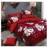 Cumpara ieftin Lenjerie pat dublu,bumbac finet,6 piese,cearceaf cu elastic 180x200cm, cearceaf pilota 200x230cm, 2 fete de perna 50x70, 2 fete de perna 70x70-A1123
