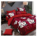 Lenjerie pat dublu,bumbac finet,6 piese,cearceaf cu elastic 180x200cm, cearceaf pilota 200x230cm, 2 fete de perna 50x70, 2 fete de perna 70x70-A1123