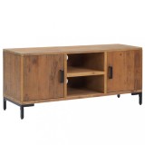 Cumpara ieftin Comoda TV, maro, 110x35x48 cm, lemn de pin masiv