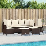 Gossi set canapele de gradina cu perne, 5 piese, maro, poliratan
