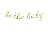 Banner hello baby auriu 18x70 cm