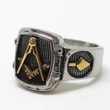 Inel Masonic discret - Silver/Gold Freemason