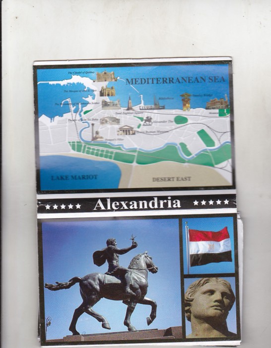 bnk cp Egipt - Alexandria - pliant cu 18 cp necirculate