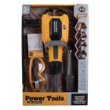 Ciocan pneumatic de jucarie cu sunet si lumini, 40 cm, galben, CMCLASS