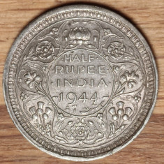 India Britanica - argint - 1/2 half rupee 1944 L (Lahore) George VI -superba !