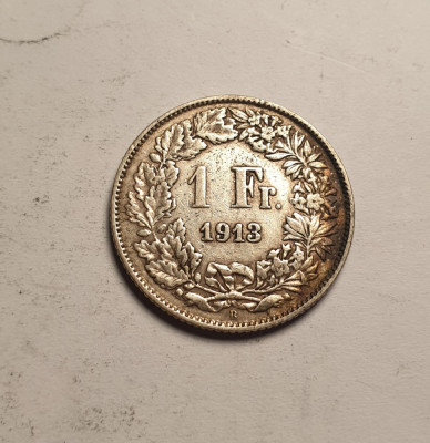 Elvetia 1 Franc 1913 Piesa Frumoasa foto