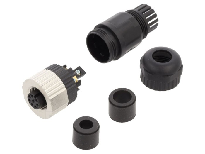 Conector M12 mamă 8 pini, A cod