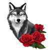 Sticker decorativ, Lup, Gri, 68 cm, 10559ST, Oem