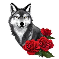 Sticker decorativ, Lup, Gri, 68 cm, 10559ST foto