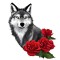 Sticker decorativ, Lup, Gri, 68 cm, 10559ST