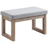 HOMCOM Bancă pentru picioare &icirc;n design scandinav, taburet, suport pentru picioare, 68 cm x 38 cm x 42 cm, Gri + Natural | Aosom Romania