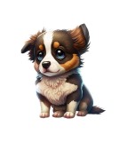 Cumpara ieftin Sticker decorativ Border Collie, Maro, 61 cm, 5557ST, desene animate si benzi desenate, Oem