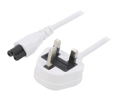 Cablu Alb 5m 3x0,75mm2 BS 1363 la IEC C5 PVC 3A foto