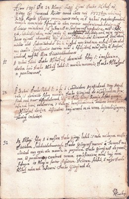A3054N Act din anul 1791, &amp;icirc;mpărțirea moștenirii &amp;icirc;ntre doi frați din Aita Mare, județul Covasna, limba maghiară foto