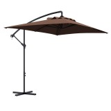 Outsunny Umbrelă Suspendată cu Orificii de Ventilaţie, Bază &icirc;n Cruce şi Manivelă, 3x2 m, Maro | Aosom Romania