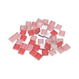 Set 35 pietre decorative de mozaic din sticla Crisalida, 10 x 10 mm, Roz pudrat