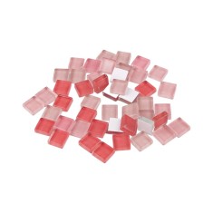 Set 35 pietre decorative de mozaic din sticla Crisalida, 10 x 10 mm, Roz pudrat