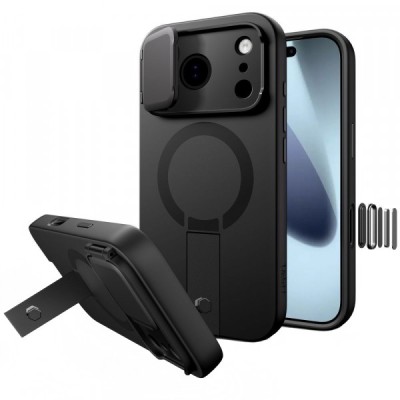 Husa MagSafe pentru Apple iPhone 17 Pro Max, Tech-Protect, Kevlar Aura, Neagra foto