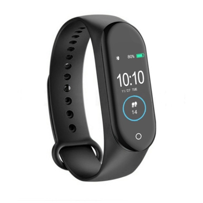 Bratara fitness Fan Shu M5, Bluetooth, Monitorizarea pulsului si somnului, Negru