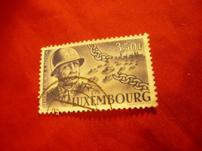 Timbru 3,5fr.1947 albastru Luxemburg , stampilat foto