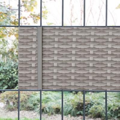 Set 4 bucati folie gard Jesteburg 140 m PVC gri efect ratan [en.casa] HausGarden Leisure foto