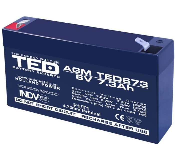 Acumulator Plumb - Acid 6V-7,3A Acumulator Plumb - Acid 6V-7,3A