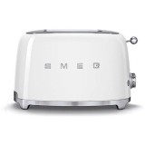 Prajitor de paine Smeg Retro TSF01WHEU, 950 W, 2 felii, alb