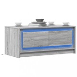 Cumpara ieftin Măsuță de cafea cu lumini LED, gri sonoma, lemn prelucrat