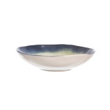 Farfurie adanca pentru servire, ceramica, albastru,model Lago, 500 ml, 21x5 cm