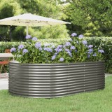 vidaXL Strat &icirc;nălțat grădină gri, 212x140x68 oțel galvanizat 319094