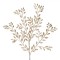 Ramură Decorativă Crăciun, Frunze, Auriu, Glitter, 55cm