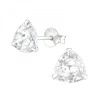 Cercei Argint 925 cu Cristale Swarovski Shine White, Surub, 7mm, Cutie Cadou