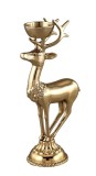 Figurina Ren Craciun aluminiu auriu 18x16x38h