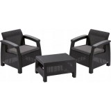 Set mobilier de gradina Corfu II Weekend Grafit/ Gri-rece, Keter