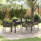 vidaXL Set de masă pentru grădină 5 pcs Gri poliratan