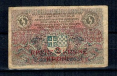 Iugoslavia 1919 - 2 krune, supratipar, circulata foto