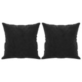 Perne decorative, 2 buc., negru, 40x40 cm, catifea