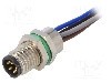 Conector M8, 5 pini, clasa etanseitate IP67, BULGIN - PXMBNI08RPM05BFL001