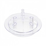 Capac Bidon Lapte 25-30L Melasty, 3 Ieșiri Furtun Muls 16/25mm &amp; 14/22mm, Plastic Transparent, Diametru 17.5cm