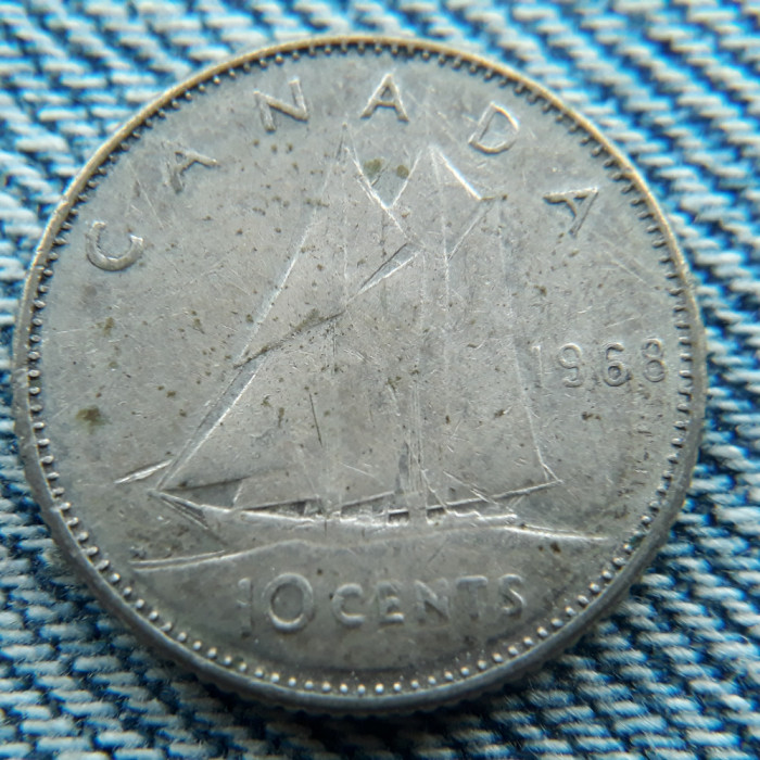 2n - 10 Cents 1968 Canada / Argint