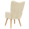 Scaun de relaxare, crem, material textil - 4