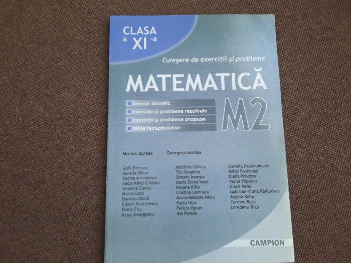 MATEMATICA M2 CLASA A XI A BURTEA